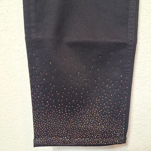 7 For All Mankind Gen 7 Black Bejeweled Jeans Sculpting Women's Plus Size 20 NWT - Picture 4 of 16